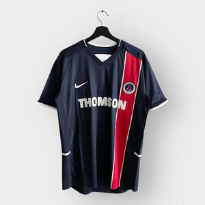 Paris Saint Germain Nike Jersey Ronaldinho Men’s L Blue Soccer Retro Throwback